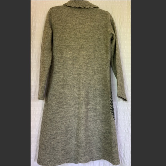 Silk Club Gray Wool Embroidered Duster - Picture 2 of 5